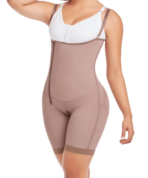 Faja media pierna strapless de alta compresión con cierre lateral y cierre perineal