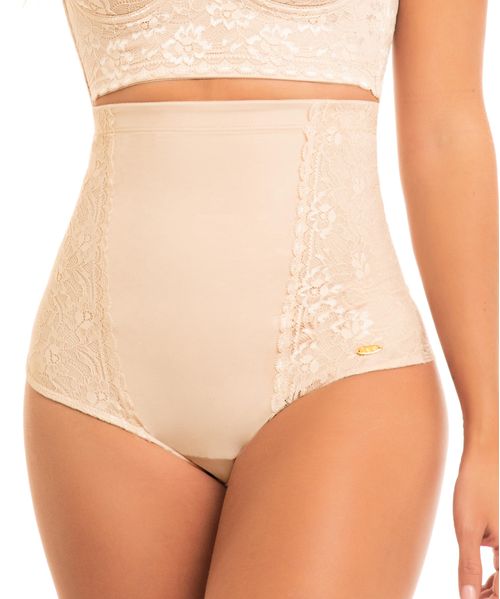 Panty alto con control de abdomen y espalda con encaje en gluteos