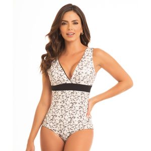 Vestido de baño doble faz con control de abdomen y soporte de espalda