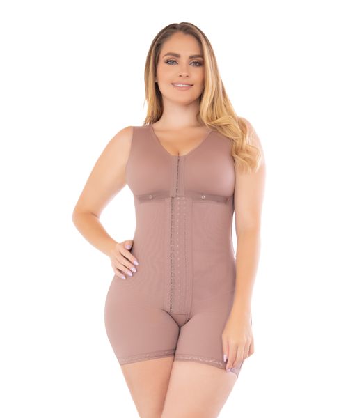 Faja postquirúrgica media pierna con brasier de alta compresión