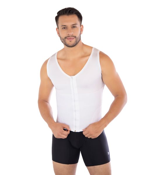 Chaleco masculino de compresión total con cremallera y soporte postural
