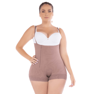 Faja tipo cachetera strapless postquirúrgica con cierre lateral y compresión abdominal