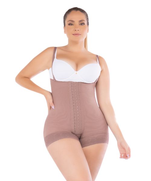 Faja strapless corta de alta compresión con moldeo de figura y realce de glúteos