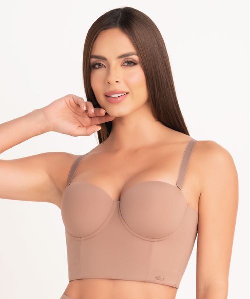 Brasier strapless con base ancha y control de espalda