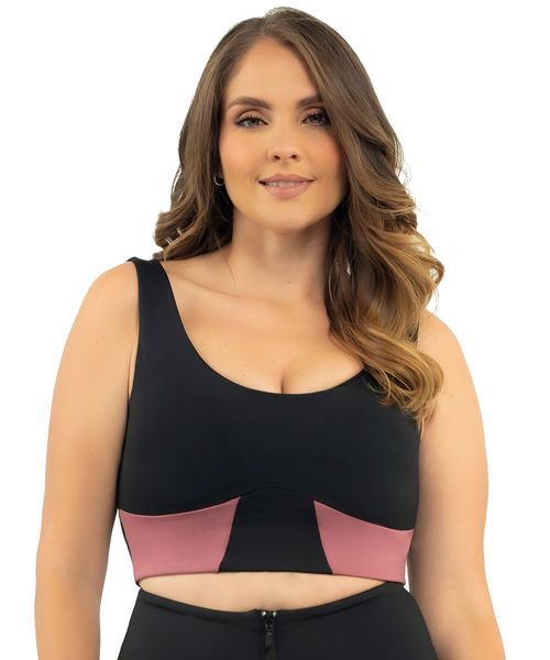 Top deportivo con control de abdomen, soporte en busto y cargaderas anchas para comodidad total