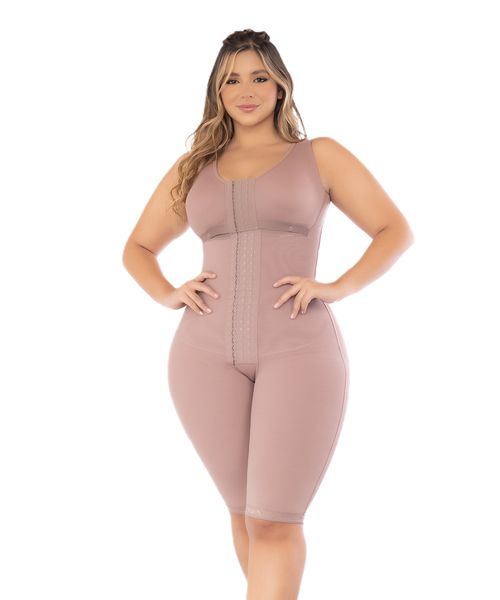 Faja postquirúrgica con brasier hasta la rodilla de alta compresión